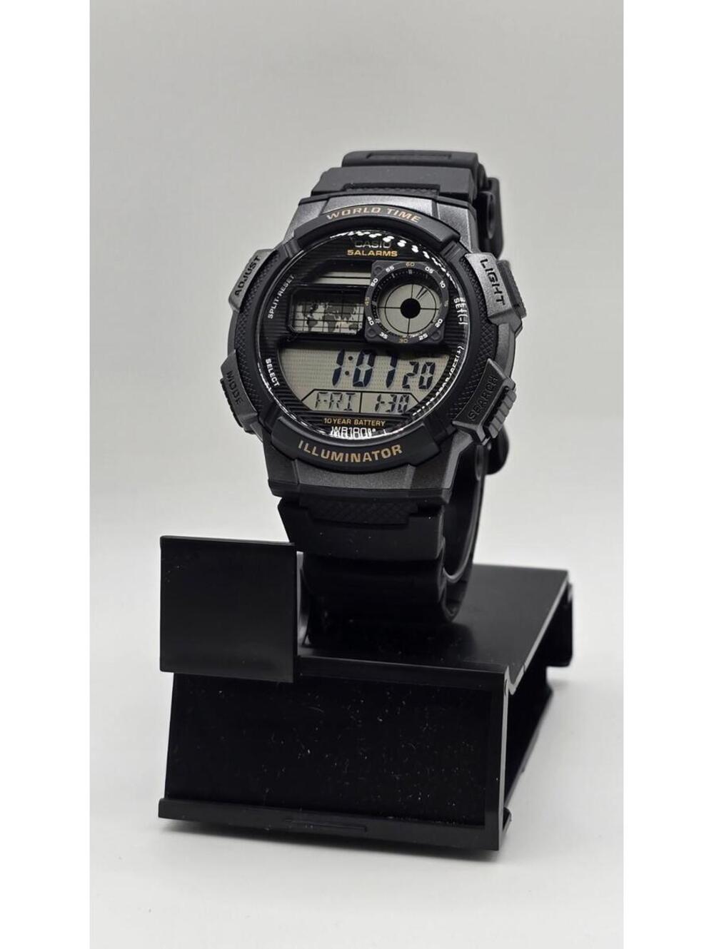 Casio Men’s Digital Watch with Black and Silver Grey Dial - AE1000W-1AV